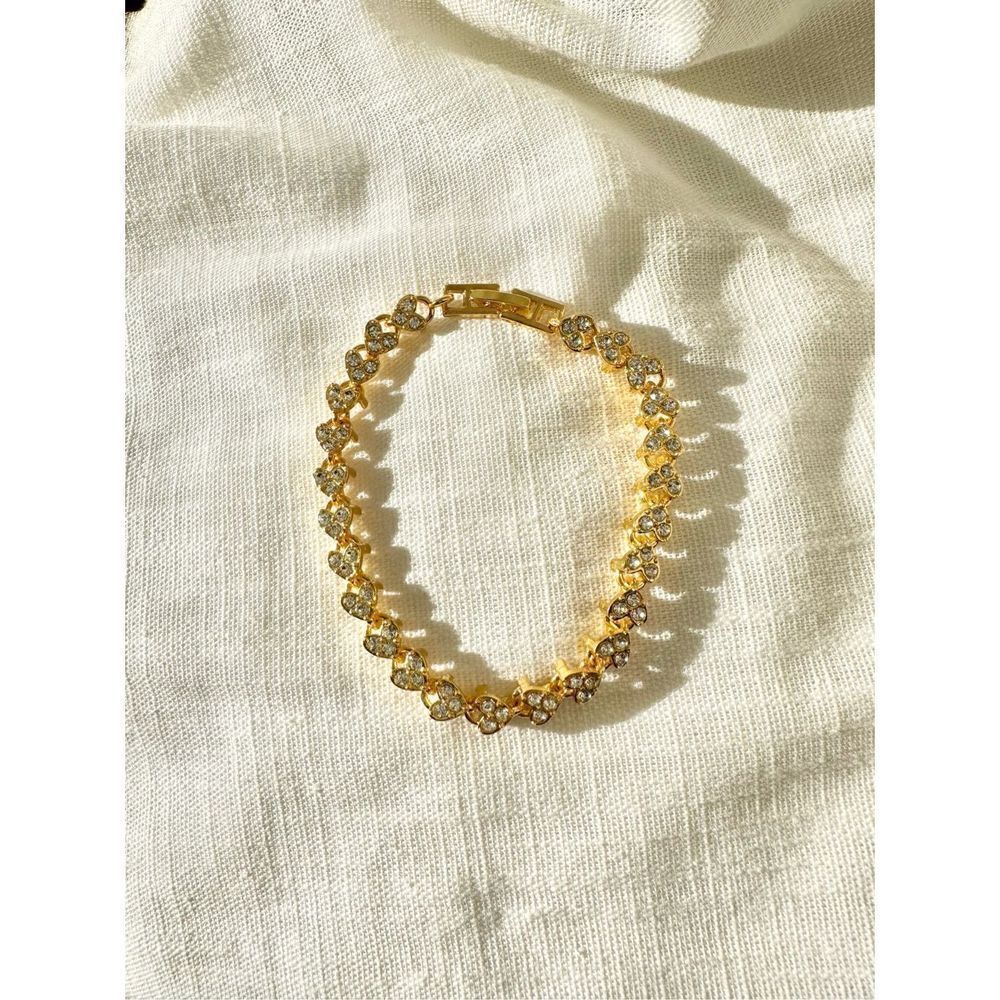 Gold color rhinestone tennis bracelet